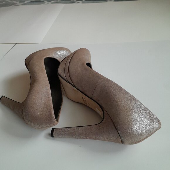 Diesel Women’s 'Melrose' Ashly Platform Leather Heels Brown/Silver Size 7 - Picture 5 of 14